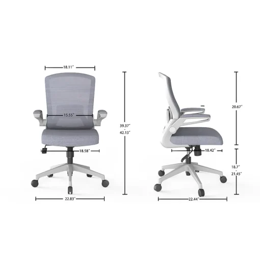 RAYNOR GROUP Office Chairs<ION Fabric Task Chair, Gray/White (ION-WH-GRY)