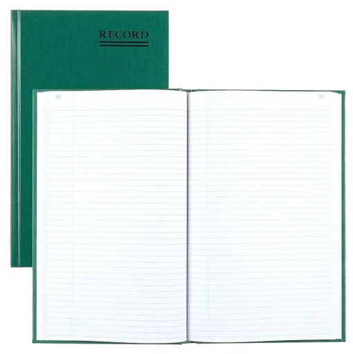 National Brand Accounting & Record Journals<Rediform Emerald Series Record Book, 7.31"W x 11.88"H, Green, 250 Sheets/Book (56151)