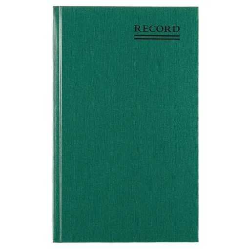 National Brand Accounting & Record Journals<Rediform Emerald Series Record Book, 7.31"W x 11.88"H, Green, 250 Sheets/Book (56151)
