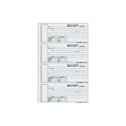 Rediform Accounting & Record Journals<Money 3-Part Carbonless Receipt Book, 2.75" x 6.88", 200/Pack (S1657NCL)