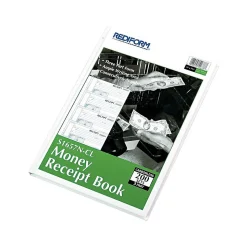 Rediform Accounting & Record Journals<Money 3-Part Carbonless Receipt Book, 2.75" x 6.88", 200/Pack (S1657NCL)