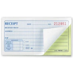 Rediform Accounting & Record Journals<Money Receipt Book, 2 3/4" x 5", 50 Sheets/Book (RED8L820)