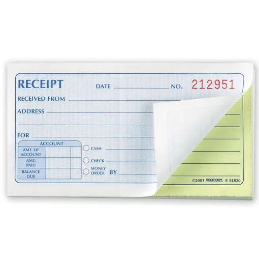 Rediform Accounting & Record Journals<Money Receipt Book, 2 3/4" x 5", 50 Sheets/Book (RED8L820)