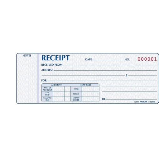 Rediform Accounting & Record Journals<Money Receipts Collection Forms, Carbonless, 3 Parts, 2 3/4" x 7" (8L802)