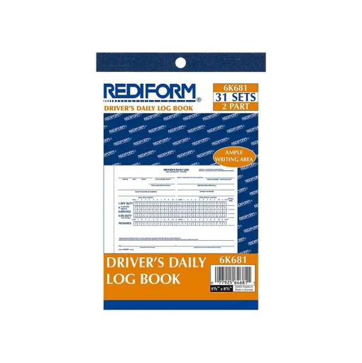 Rediform Business Forms<2-Part Carbon Driver's Daily Logs, 5.5"L x 7.88"W, 31 Sets/Book (6K681)