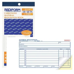 Rediform Business Forms<2-Part Carbonless Purchase Requisitions, 4.25"L x 7.88"W, 50 Sets/Book (1L114)
