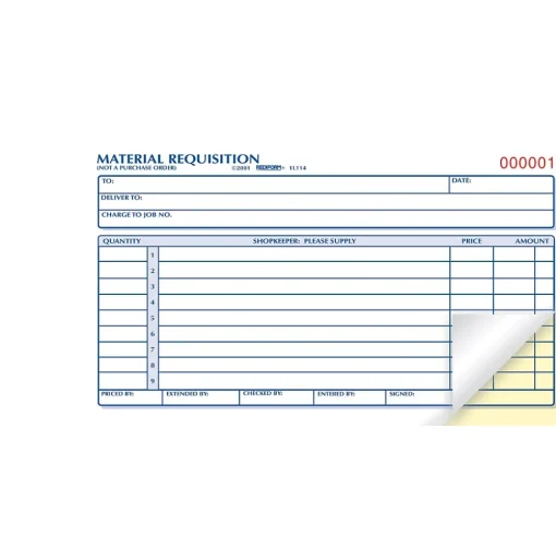 Rediform Business Forms<2-Part Carbonless Purchase Requisitions, 4.25"L x 7.88"W, 50 Sets/Book (1L114)