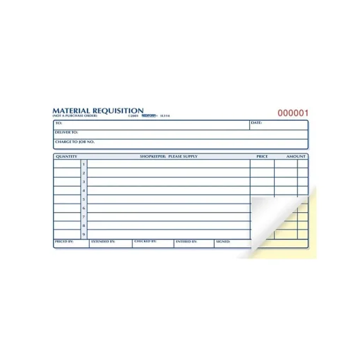 Rediform Business Forms<2-Part Carbonless Purchase Requisitions, 4.25"L x 7.88"W, 50 Sets/Book (1L114)