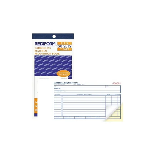 Rediform Business Forms<2-Part Carbonless Purchase Requisitions, 4.25"L x 7.88"W, 50 Sets/Book (1L114)
