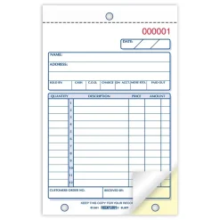 Rediform Business Forms<3-Part Carbonless Receipts, 4-1/4" x 6-3/8", 50 Sets/Book (RED5L528)