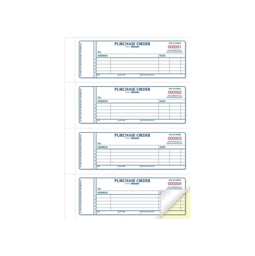 Rediform Business Forms<2-Part Carbonless Purchase Requisitions, 7"L x 2.7"W, 400 Sets/Book (RED1L176)