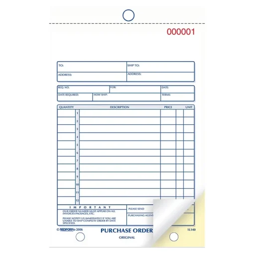 Rediform Business Forms<2-Part Carbonless Purchase Requisitions, 5.5"L x 7.88"W, 50 Sets/Book (RED1L140)