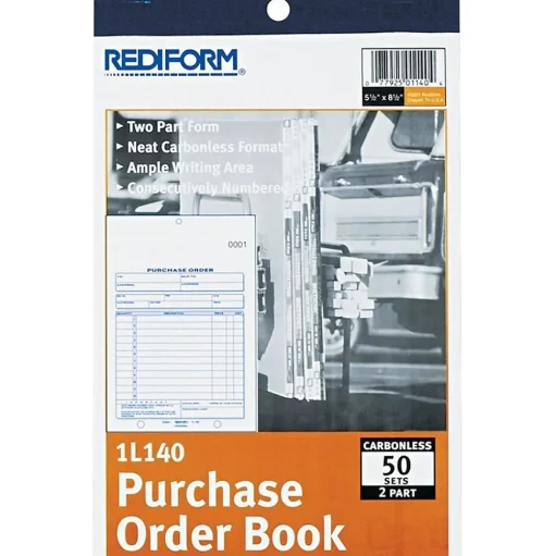 Rediform Business Forms<2-Part Carbonless Purchase Requisitions, 5.5"L x 7.88"W, 50 Sets/Book (RED1L140)