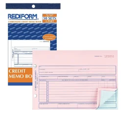 Rediform Business Forms<3-Part Carbonless Credit Memos, 5.5"L x 7.88"W, 50 Sets/Book (RED7L787)