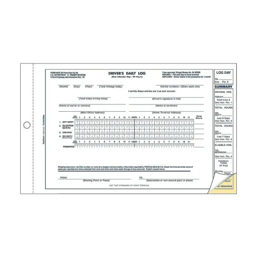 Rediform Business Forms<2-Part Carbonless Driver's Daily Logs, 9.13"L x 5.5"W, 31 Sets/Book (REDS5031NCL)