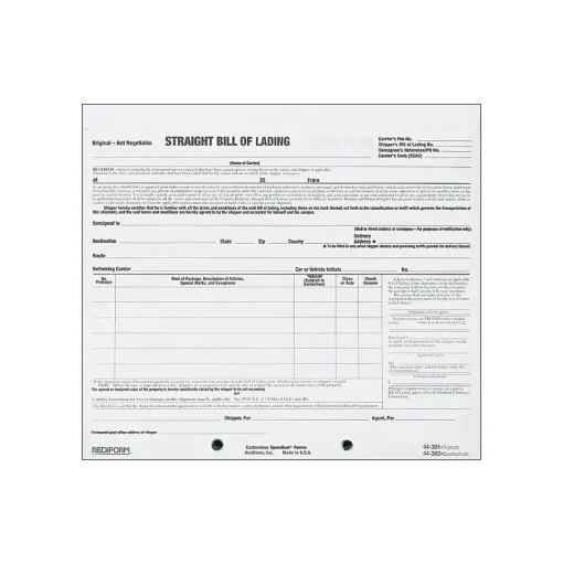 Rediform Business Forms<Snap-A-Way 3-Part Carbonless Bill of Lading, 7"L x 8.5"W, 250 Sets/Book (44301)