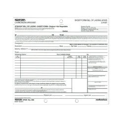 Rediform Business Forms<Speediset Polypacks 3-Part Carbonless Bill of Lading, 7"L x 8.5"W, 50 Sets/Book (RED6P695)