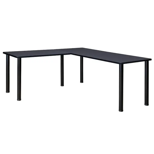Regency L-Desks<Kee 72" L-Desk with 42" Return, Grey/Black