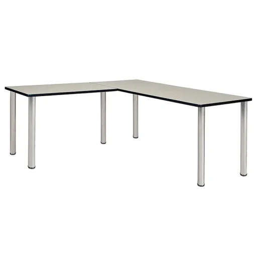 Regency L-Desks<Kee 60" L-Desk with 42" Return, Maple/Chrome (ML602442PLBPCM)