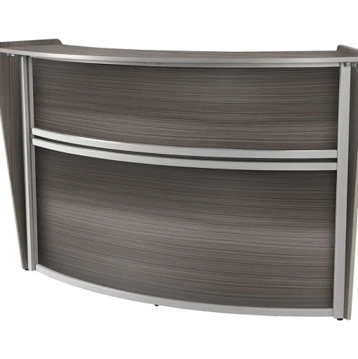 Regency Office Desks<Marque 72"W Curved Reception Desk Workstation, (77290GY)