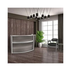 Regency Office Desks<Marque 72"W Curved Reception Desk Workstation, (77290GY)