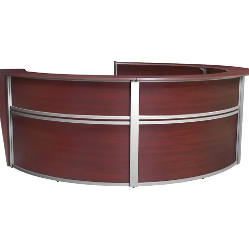 Regency Office Desks<Marque 142"W Curved Reception Desk Workstation, (77294MH)