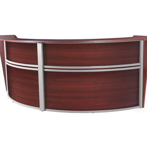 Regency Office Desks<Marque 124.5"W Curved Reception Desk Workstation, (77292MH)