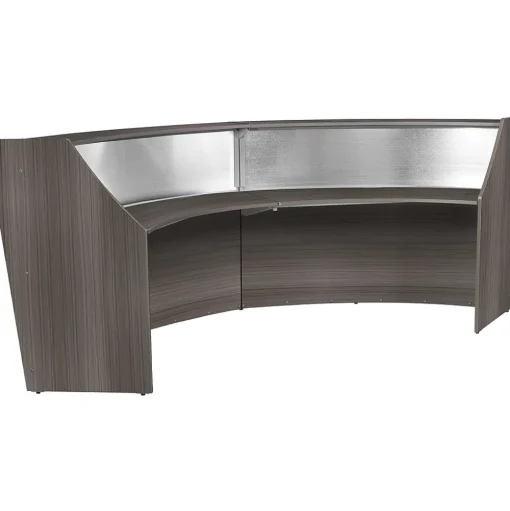 Regency Office Desks<Marque 124.5"W Curved Reception Desk Workstation, (77312GY)