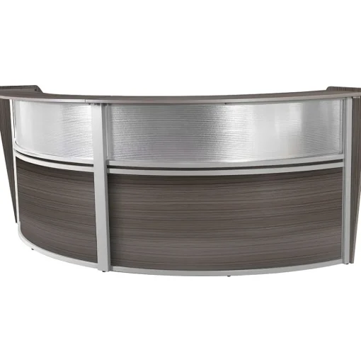 Regency Office Desks<Marque 124.5"W Curved Reception Desk Workstation, (77312GY)