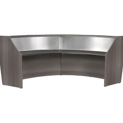 Regency Office Desks<Marque 124.5"W Curved Reception Desk Workstation, (77312GY)
