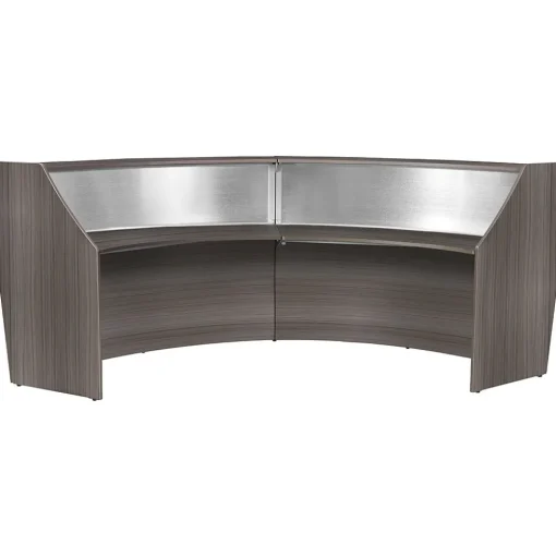 Regency Office Desks<Marque 124.5"W Curved Reception Desk Workstation, (77312GY)