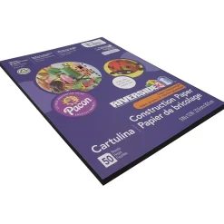 Riverside Construction Paper<3D 9" x 12" Construction Paper, Black, 50 Sheets (P103607)