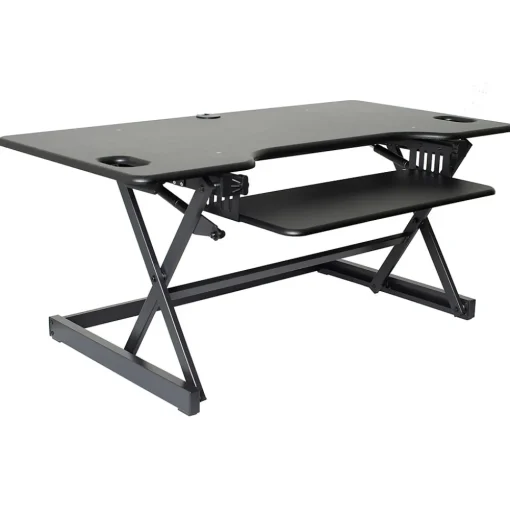 Rocelco Standing Desks<46"W Manual Adjustable Standing Desk Converter, Black (R DADRB-46)