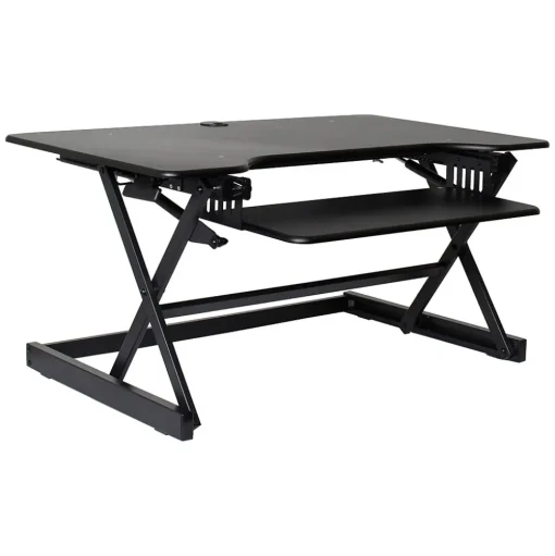 Rocelco Standing Desks<40"W Manual Adjustable Standing Desk Converter, Black (R DADRB-40)