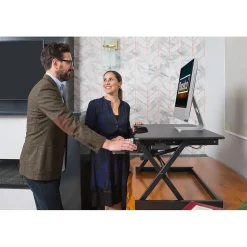 Rocelco Standing Desks<40"W Manual Adjustable Standing Desk Converter, Black (R DADRB-40)