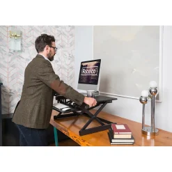 Rocelco Standing Desks<40"W Manual Adjustable Standing Desk Converter, Black (R DADRB-40)