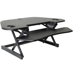Rocelco Standing Desks<46"W Manual Adjustable Corner Standing Desk Converter, Black (R CADRB-46)