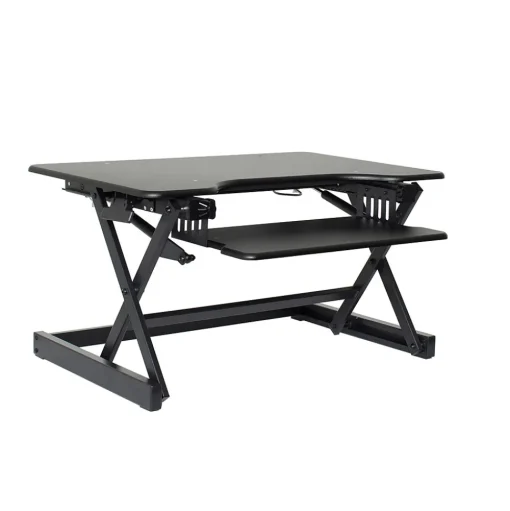 Rocelco Standing Desks<32"W Manual Adjustable Standing Desk Converter, Black (R EADRB2)