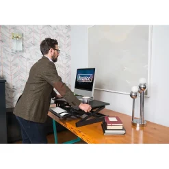 Rocelco Standing Desks<32"W Manual Adjustable Standing Desk Converter, Black (R EADRB2)