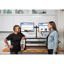 Rocelco Standing Desks<38"W Manual Adjustable Standing Desk Converter, Black (R DADRB)
