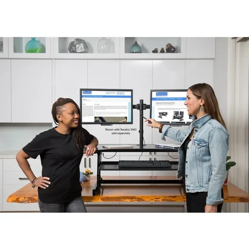 Rocelco Standing Desks<38"W Manual Adjustable Standing Desk Converter, Black (R DADRB)