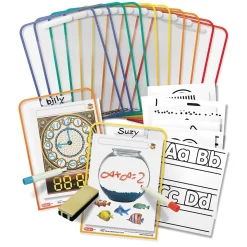 Roylco Dry Erase<Wipe Clean Worksheet Cover Dry-Erase Whiteboard, Plastic Frame, 9" x 12" (R-59040)