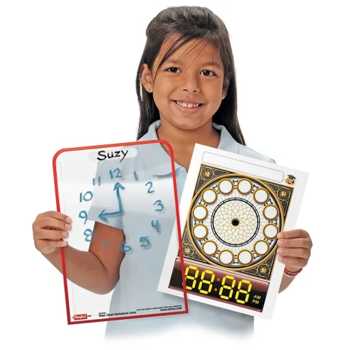 Roylco Dry Erase<Wipe Clean Worksheet Cover Dry-Erase Whiteboard, Plastic Frame, 9" x 12" (R-59040)