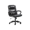 Sadie Office Chairs<Mid-Back Executive Chair, Fixed Padded Arms, Black Leather (BSXVST305)