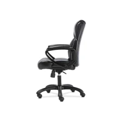 Sadie Office Chairs<Mid-Back Executive Chair, Fixed Padded Arms, Black Leather (BSXVST305)