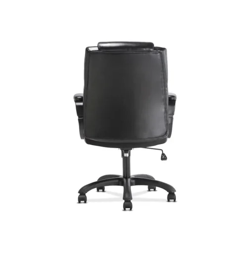 Sadie Office Chairs<Mid-Back Executive Chair, Fixed Padded Arms, Black Leather (BSXVST305)