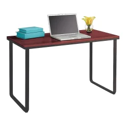 Safco Office Desks<47" Metal/Laminate Workstation Desk, Cherry/Black (1943CYBL)