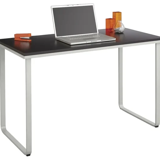 Safco Office Desks<® 47" Steel Table Desk, Black/Silver (1943BLSL)