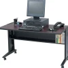 Safco Computer Desks<54" Workstation Desk, Mahogany/Medium Oak (1933)