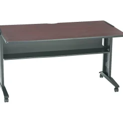 Safco Computer Desks<54" Workstation Desk, Mahogany/Medium Oak (1933)